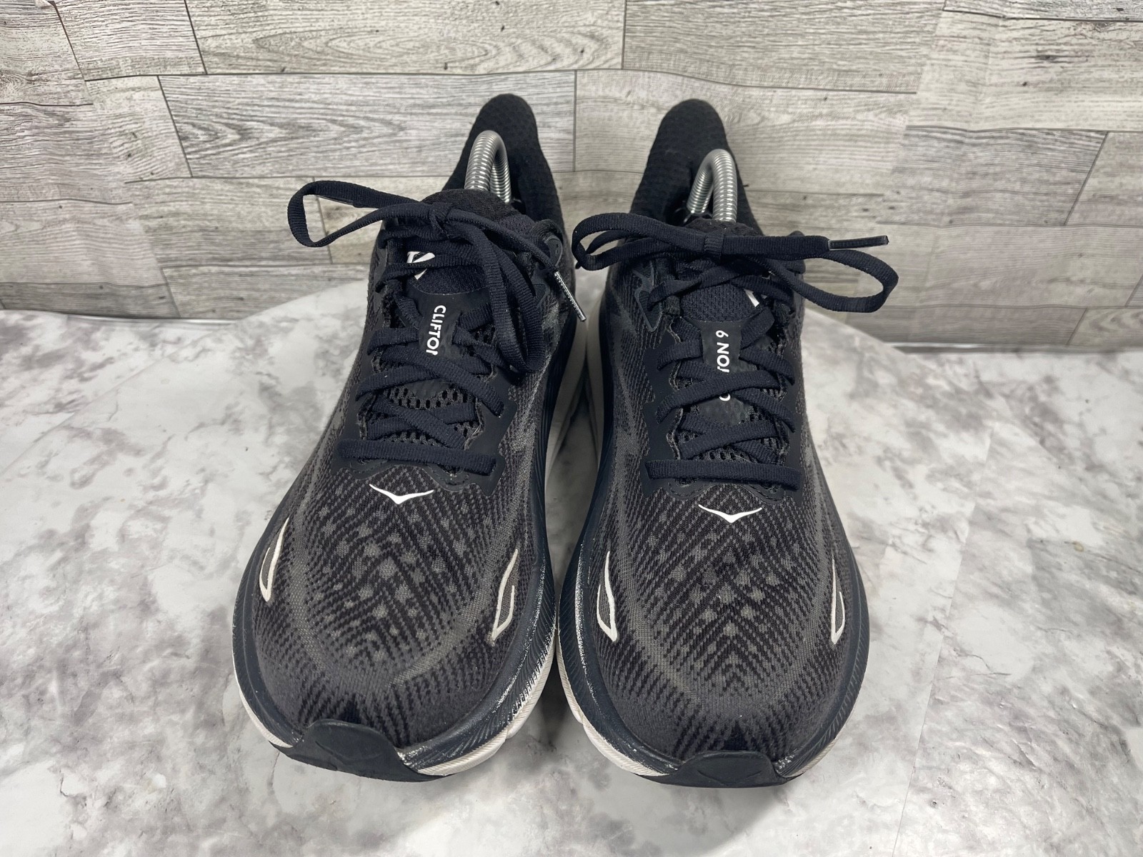 Hoka One One Clifton 10 Sneakers Women 9D Wide Running Shoes Black Trainers thumbnail 6