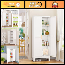 Metal Kitchen Pantry Storage Cabinet with 2 Doors, Durable Organizer for Home