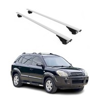 DachträGer GrundträGer FüR Hyundai Tucson Mk1 2004-2010 75Kg Stahl Silber 2 Tlg