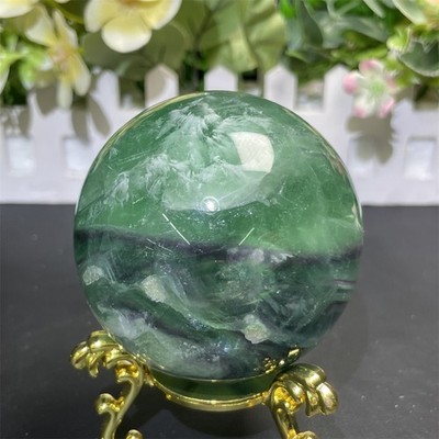 1.3LB 2.7''Natural RainbowFluorite Sphere Ball Decor Crystal Quartz Heal Mineral 