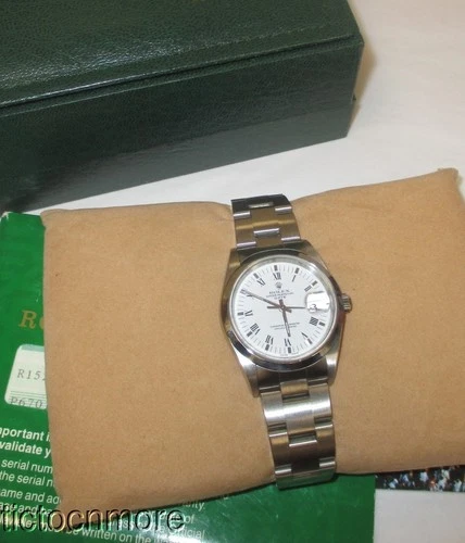 VINTAGE ROLEX DATE WATCH MENS 15200 WHITE ROMAN DIAL OYSTER BAND SMOOTH BEZEL