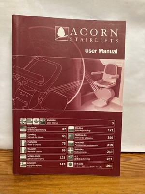 Acorn Stairlifts User Manual / Acorn Treppenlifte Bedienungsanleitung