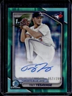 2024 Bowman Draft Trey Yesavage Chrome Auto Aqua Lava Refractor 1st #57/199