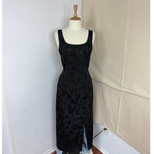 JR Nites by Caliendo Vintage Black Leaf Jacquard 2 Piece Dress and Jacket Set 10