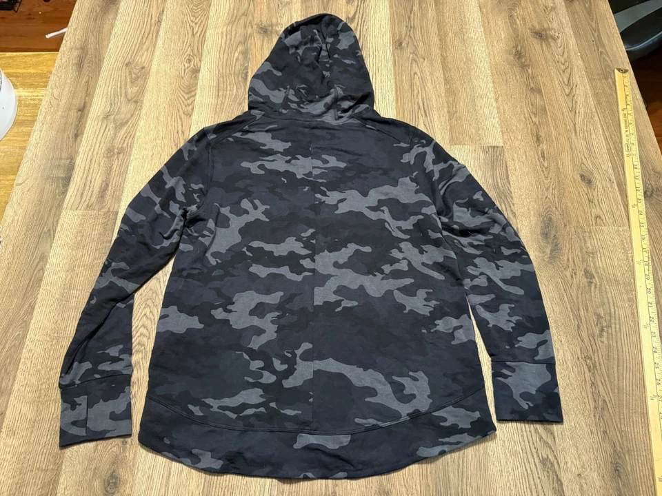 Athletic Works Hoodie, Womens Medium Black Grey Camouflage Long Sleeve Hooded - Image 2 of 4