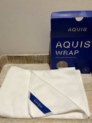 Aquis Wrap Quick Dry Double Layer Hair Towel, White Solid 19 x42 
