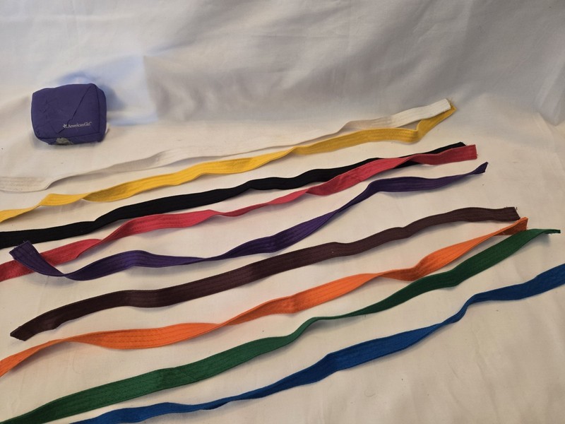 American Girl Doll Martial arts taekwondo karate belt set 