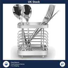Stainless Steel Utensil Holder Cutlery Drainer Sink Caddy 4x3 Inches