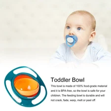 Baby Feeding Bowl Magic 360 Degree Rotating Gyro Toddler Infants Non No Spill