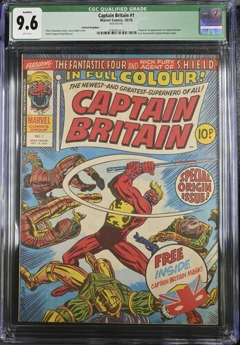 Captain Britain #1 1976 Marvel Comics CGC 9.6 UK series 1st app White Pages 012