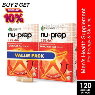 2 Pack Nu-Prep  MAN Men s Vitality Daily Supplement 120 Caps Vegan Plant-based