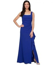 Alex Evenings Petite Embellished Ruffle-Trim Boler Dress Gown - Royal Blue - 10P