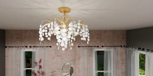 Quoizel MAP1720 Maple 4 Light 22"W Semi-Flush Ceiling Fixture - Black - Picture 6 of 9