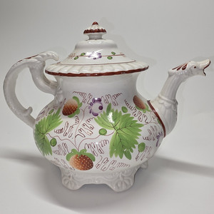 *Rare* Antique Staffordshire Early 19th Century Pearlware Strawberry Teapot 