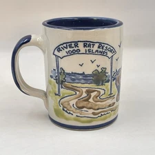 Louisville Stoneware Captain Spicers Gallery 1000 Islands River Rat Mug Cup 