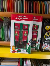 New Vtg NOS 1995 Looney Tunes Holiday Suspenders Tasmanian Taz Bugs Martian WOW