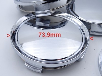 4x Nabendeckel Nabenkappen Felgendeckel 74mm 69mm  Chrom T75