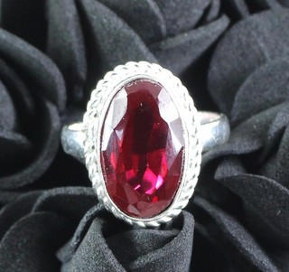 Oval Natural Red Sapphire 18.25 Ct Certified Gemstone Men's Ring Columbus Day
