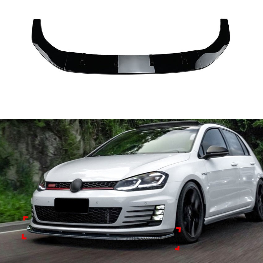 Front Splitter Spoiler Body Kit For VW Golf MK7 MK7.5 R GTD GTI TSI TDI 2013-20