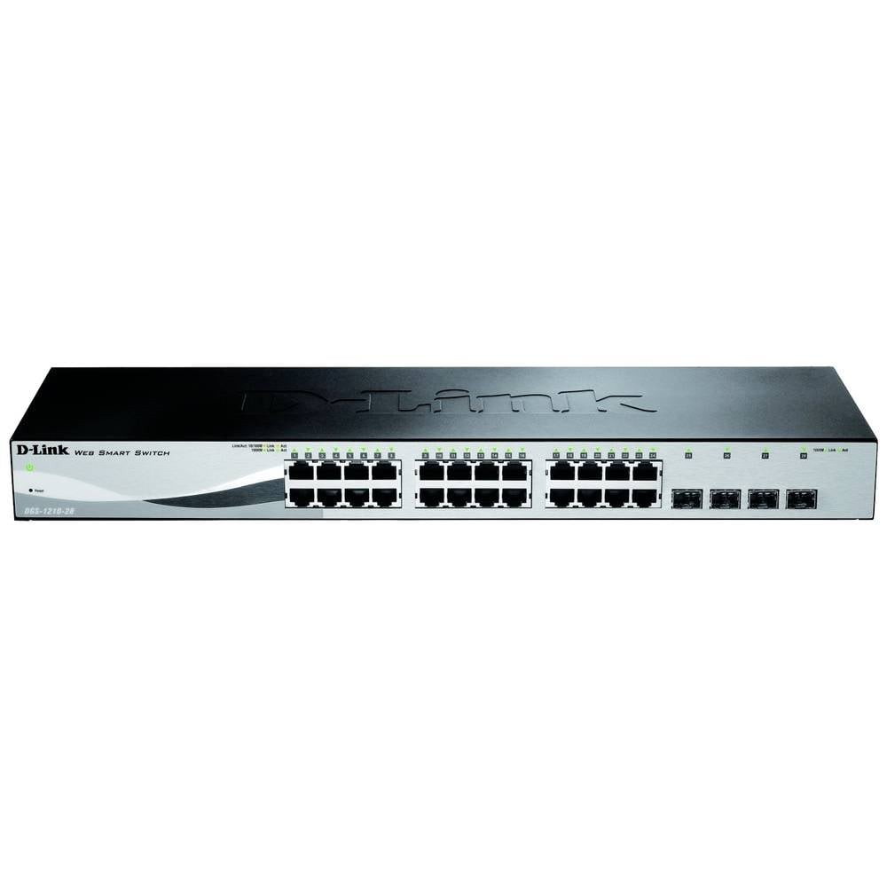 Switch Gigabit 56 Gbit/s D-Link DGS-1210-28/E avec 4 liaisons montantes SFP pour fibre