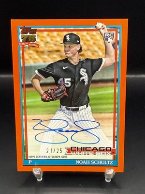 2026 Topps Series 2 - #91A-NS Noah Schultz Orange 1991 Autograph /25 (RC)