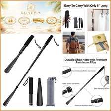 Telescopic Shoe Horn Long Handle Aluminum Alloy Adjustable 15 to 37 Inch