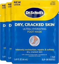 Dr. Scholl's Dry, Cracked Skin, Ultra Hydrating Foot Mask, 3 Pairs Moisturizing 