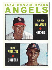 Angels Rookie Stars 1964 Topps Baseball # 127 Gatewood RC Dick Simpson NM - MT 