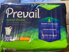 Prevail Belted Shields Extra Absorbency Incontinence Shields, One Size,
