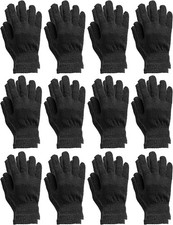 Yacht  Smith 12 Pack Black Stretch Knit Unisex Winter Gloves
