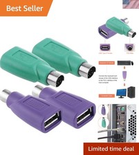 Effortless PS/2 to USB A Male-Female Adapter - 4 Pack for PC Keyboards  Mice