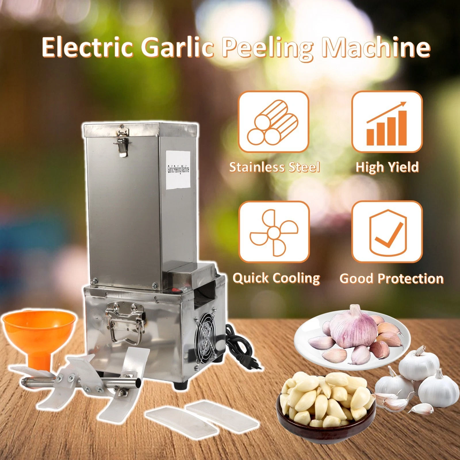 110V Garlic Peeler and Garlic Peeling Machine 25-30kg/h Kitchen Tools