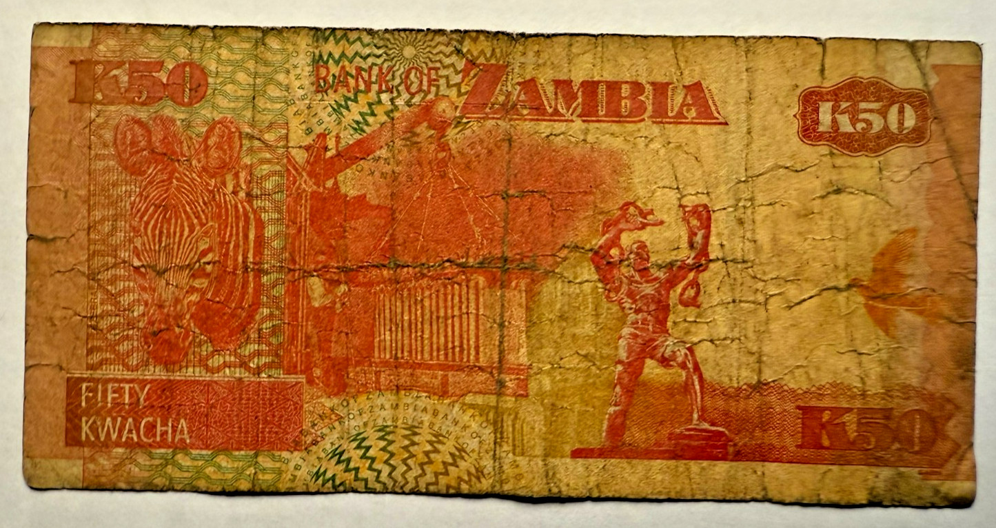 2003 Zambia 50 Kwacha Banknote World Paper Money Currency Bill Note