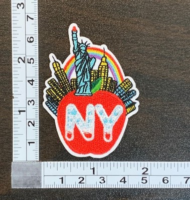 NY The Big Apple Statue of Liberty NYC Skyline Embroidered Iron On Patch