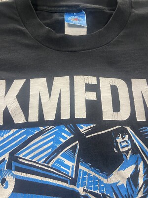 Vintage 90s KMFDM A Drug Against War Band T-Shirt Men's Size XL