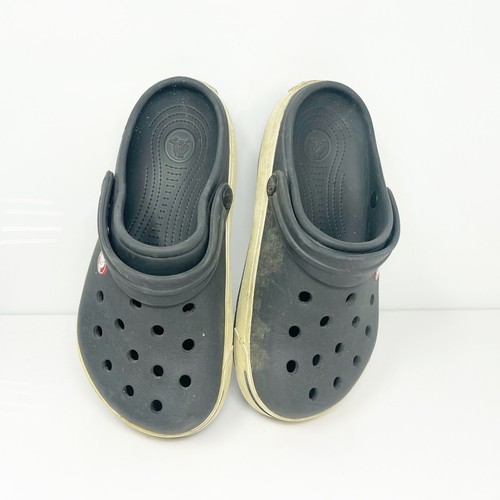 Crocs Boys Crocband Black Rubber Closed Toe Slip On Clog Shoes Size 3 - Picture 4 of 12