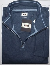 Joseph Abboud Modern Fit French Rib 1/4 Zip Sweater TALL 3XT Navy Blue NWT