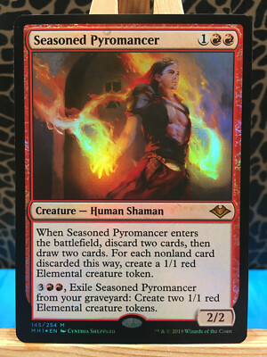 MTG - Seasoned Pyromancer. Modern Horizons. Foil Red Mythic - Creature Shaman.