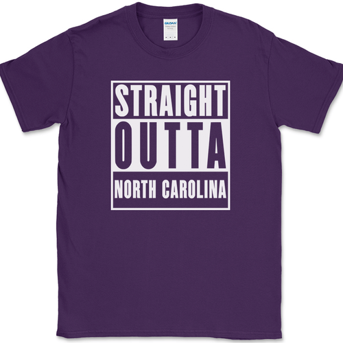 Straight Outta North Carolina T-Shirt State Pride Humor Gift Text Tee - Bild 9 von 10