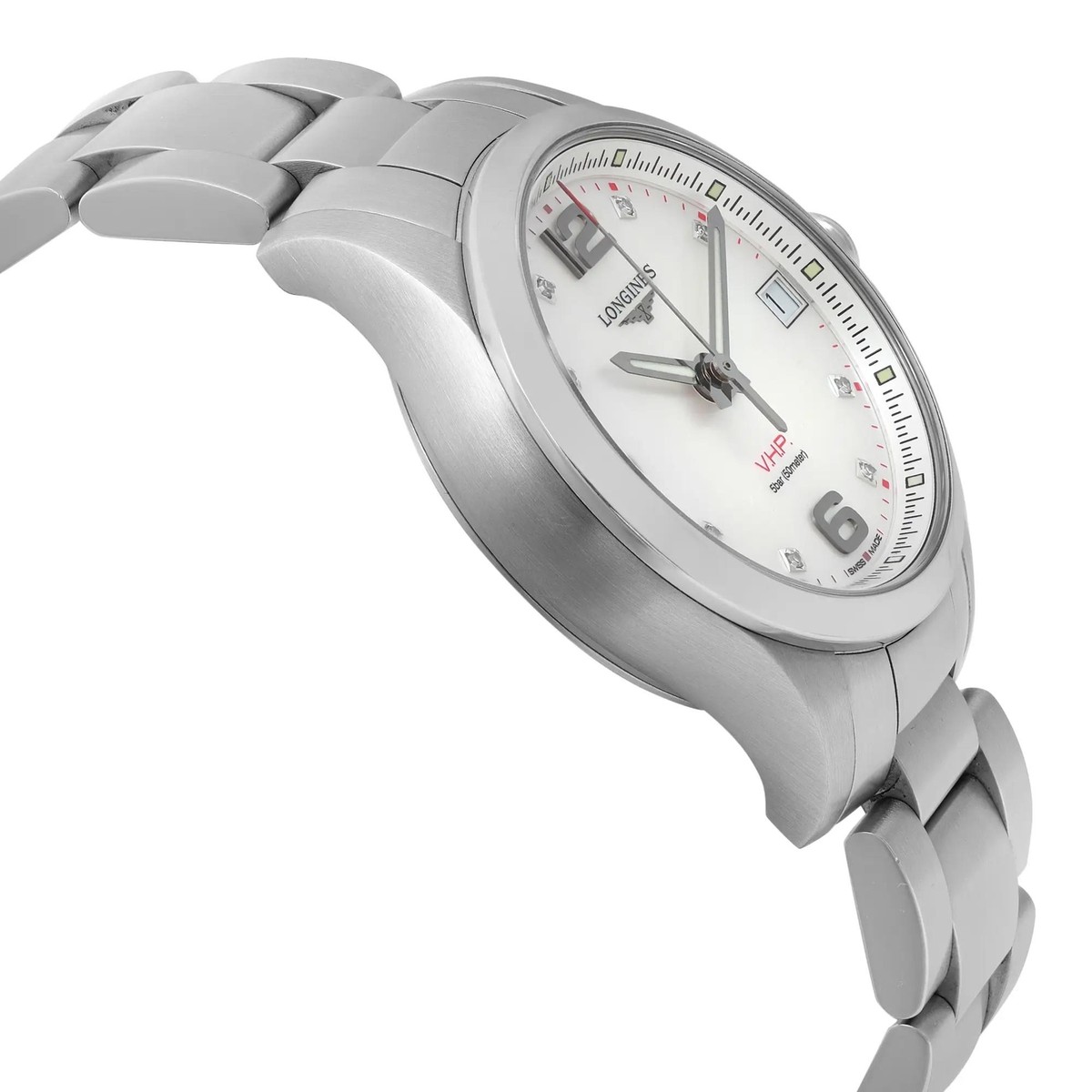 Longines Conquest V.H.P. 36mm Steel MOP Dial Quartz Ladies Watch