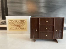 Rare Vintage dollhouse mid century modern dresser MCM concord accessories #2610