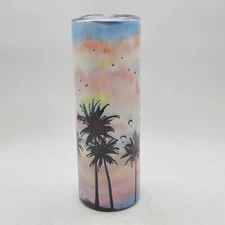 Zonegrace 20 oz Tumbler- Summer Sunset Palms Beach Tropical