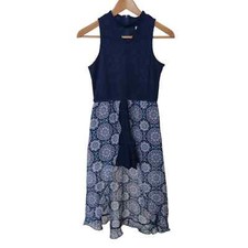 JUSTICE Girls Navy Blue High Neck Romper Dress Size 14