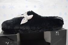 INC International Concepts Women's Black Slippers XL 11-12 Plush Blow Clogs