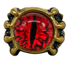 ANELLO UOMO DONNA COLORE ORO OCCHIO DI TIGRE ROSSO MISURA 20 ACCIAIO+BOX REGALO.