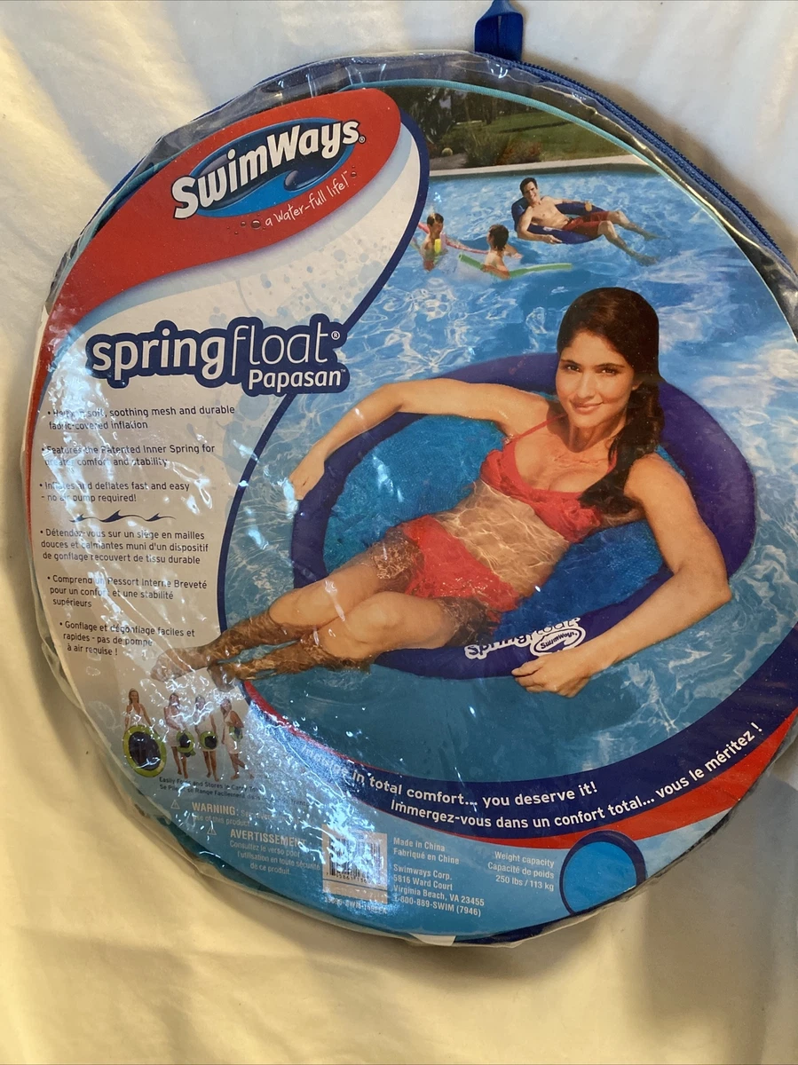 SwimWays Spring Float Papasan Mesh Float Pool or Lake Blue eBay
