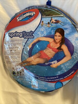 SwimWays Spring Float Papasan Mesh Float Pool or Lake Blue