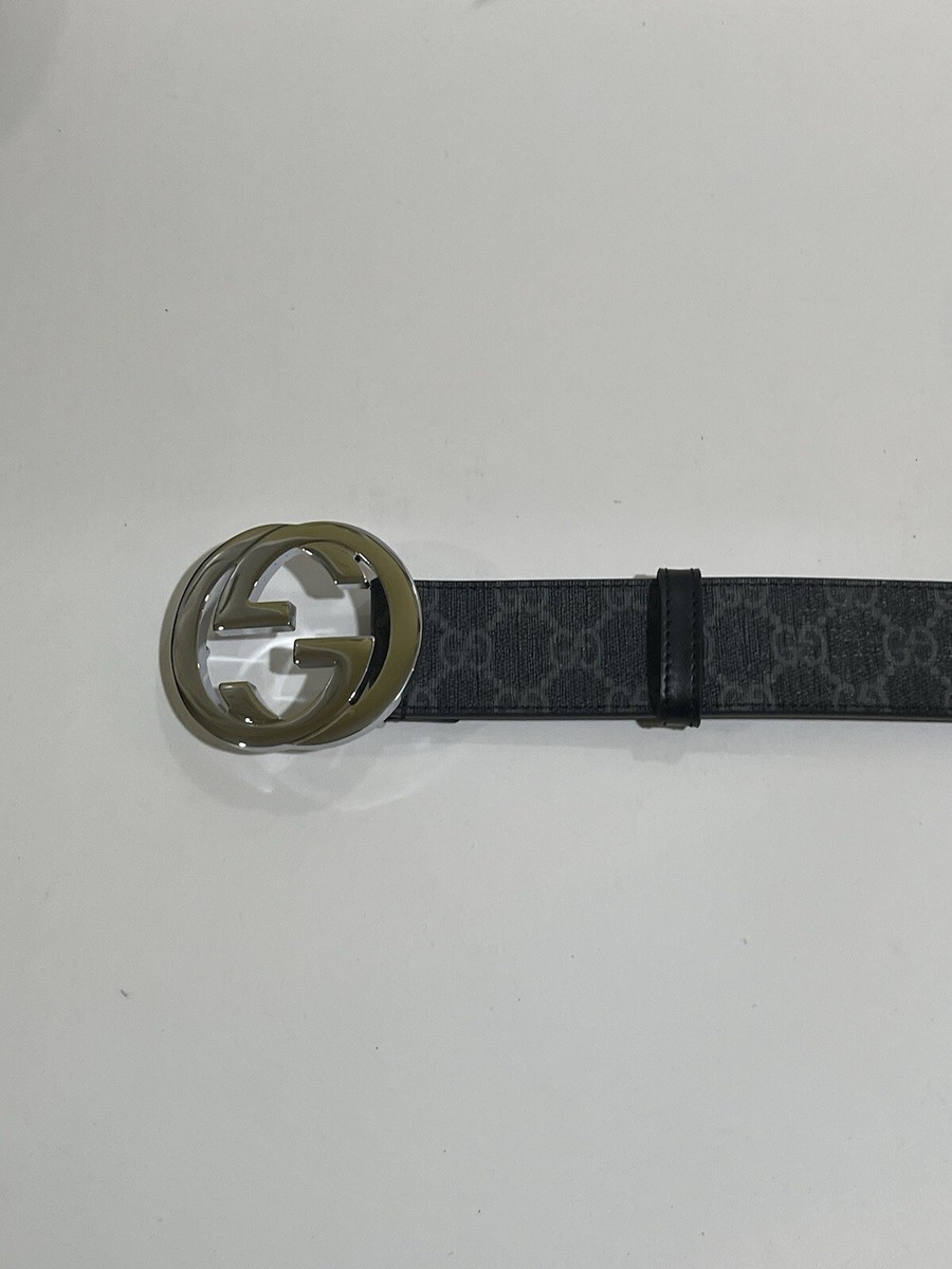 Gucci Supreme Men's Belt- Size 34-36 Black/black 411924