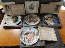 Porcelaines Limoges-Turgot Set Of 4 Collector Plates W/Certificates & Boxes!