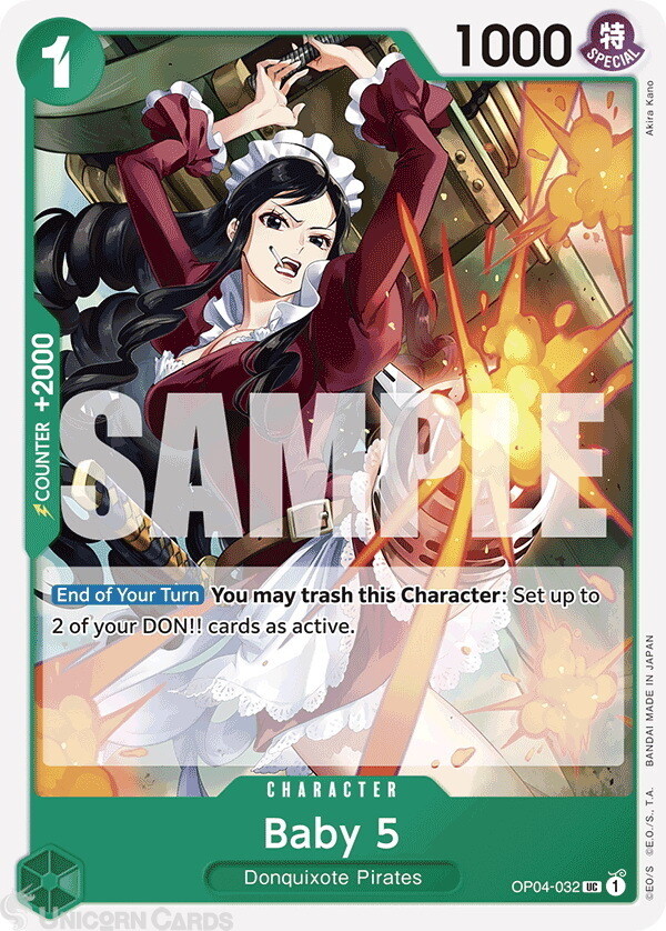 OP04-032 Baby 5 : Uncommon English One Piece TCG Card : PRB01: One Piece Card Th